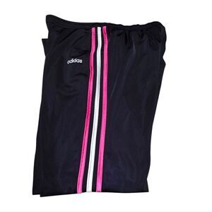 Vintage Adidas Dark Blue Pants with Pink and White Accents